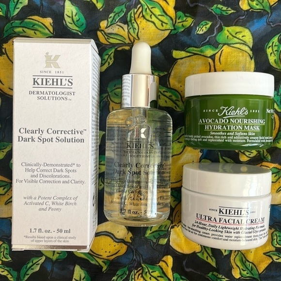 Brand New Kiehl's Bundle of Dark Spot Serum Ultra Facial Cream Hydration Mask - Picture 1 of 15